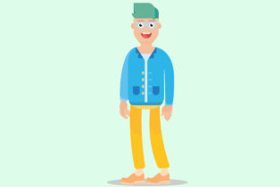 A Happy Boy Vector Illustration Review for Embroidery