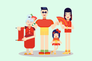 Asian Family Vector Illustration Review