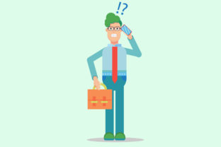 Employee Character Vector Illustration Review